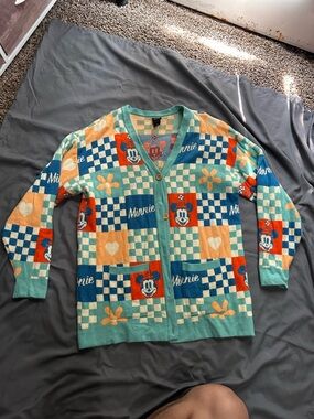 Disney Mickey Mouse Classic Face Cardigan Sweater - Multicolor - Size Medium